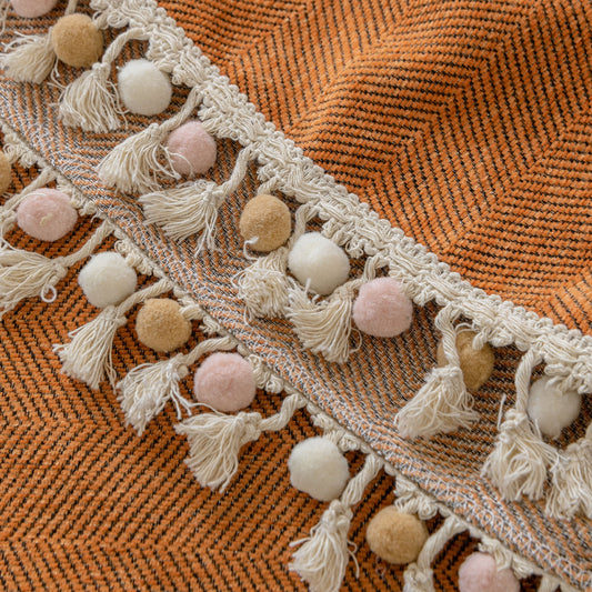 Fodera per divano a spina di pesce con nappa di lusso adatta agli animali domestici