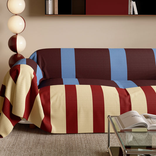 Copridivano moderno a righe Bold, anti-rovesciamento, leggero, elegante, facile da pulire, protezione per un accogliente miglioramento della casa