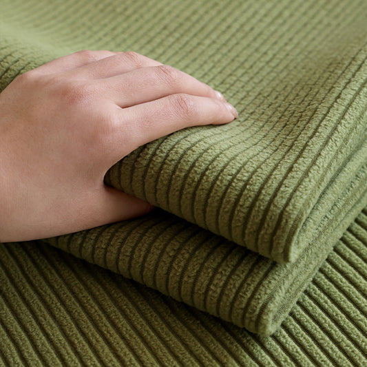 Copridivano elasticizzato in velluto a coste a righe verticali – Protezione completa antigraffio per animali domestici