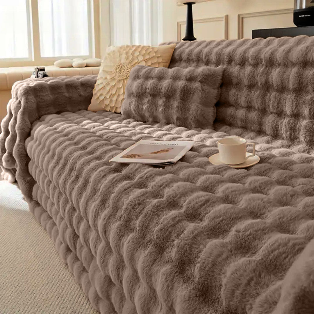 Copridivano in pelliccia sintetica di coniglio - Offerta a tempo limitato