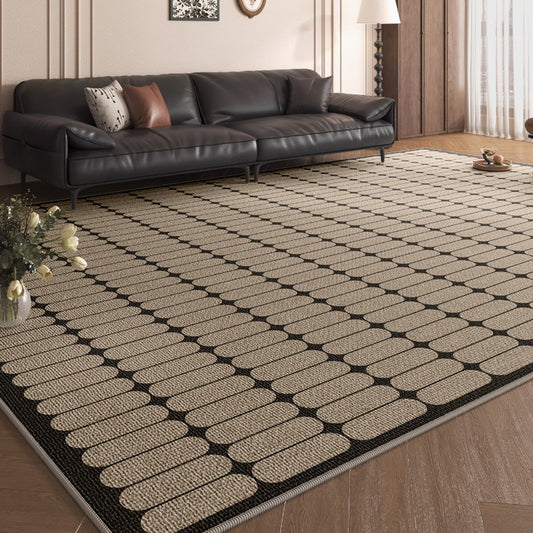 Tappeto moderno ovale facile da pulire, a prova di perdite, adatto agli animali domestici, geometrico, per soggiorno, in peluche