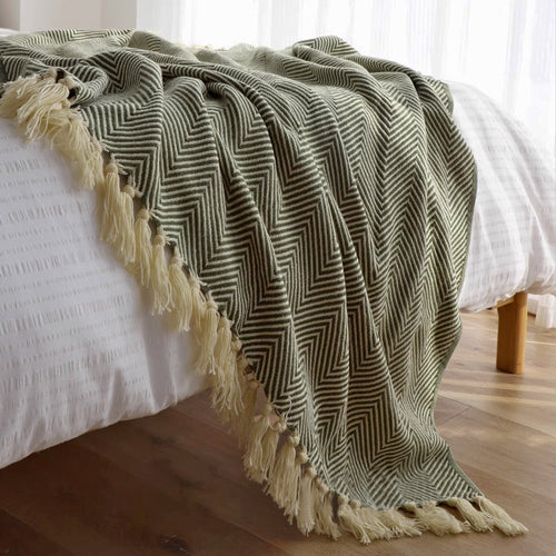 Coperta a maglia a spina di pesce