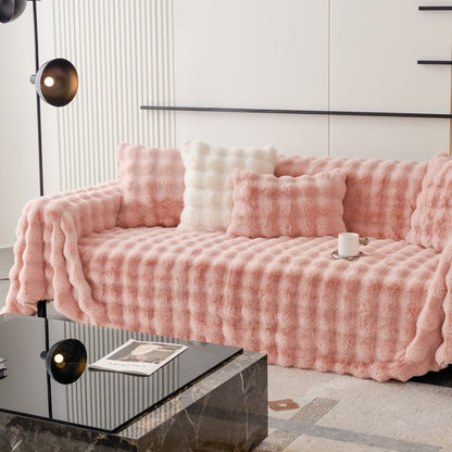 Copridivano in pelliccia sintetica Luxe Ripple