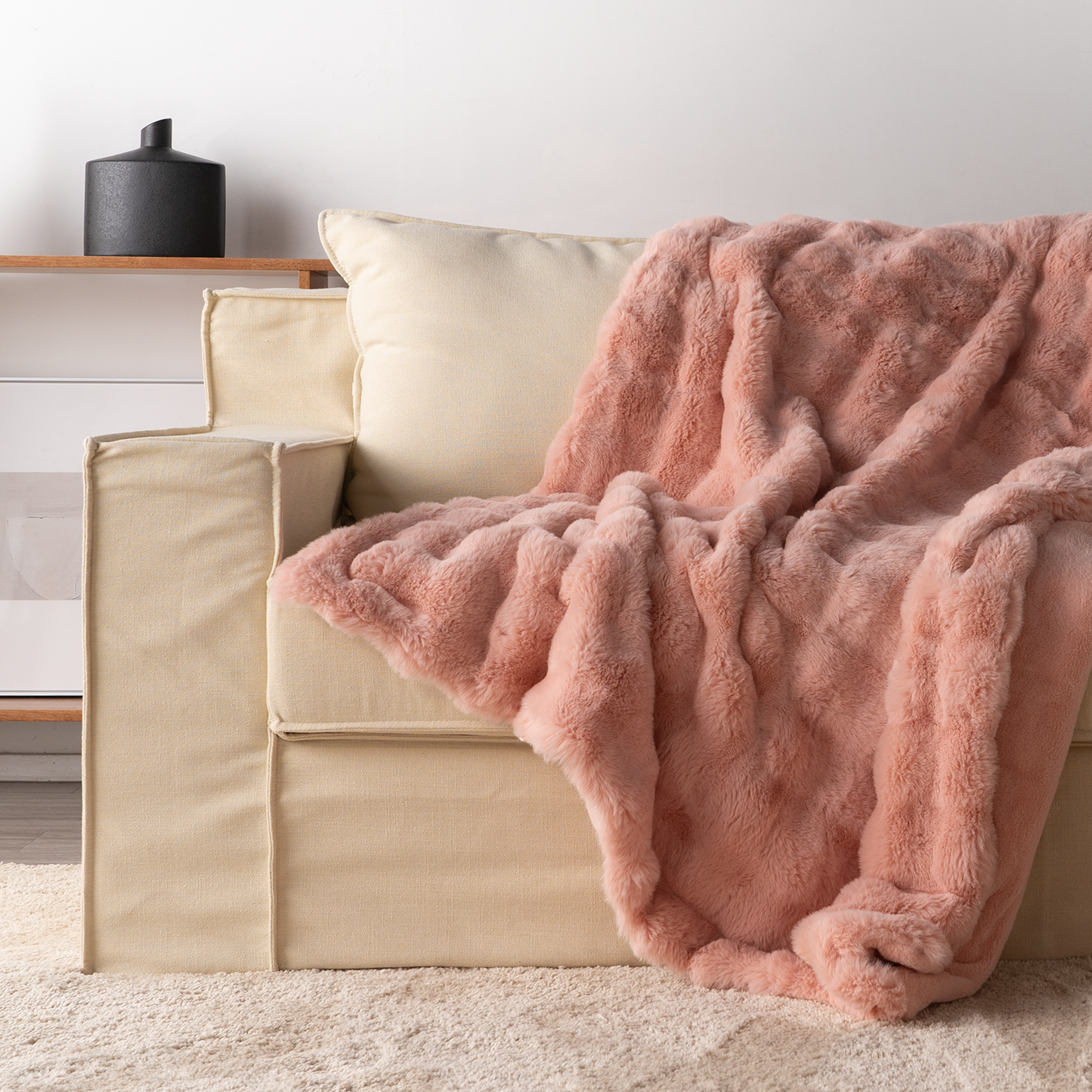 Coperta in pelliccia sintetica di coniglio