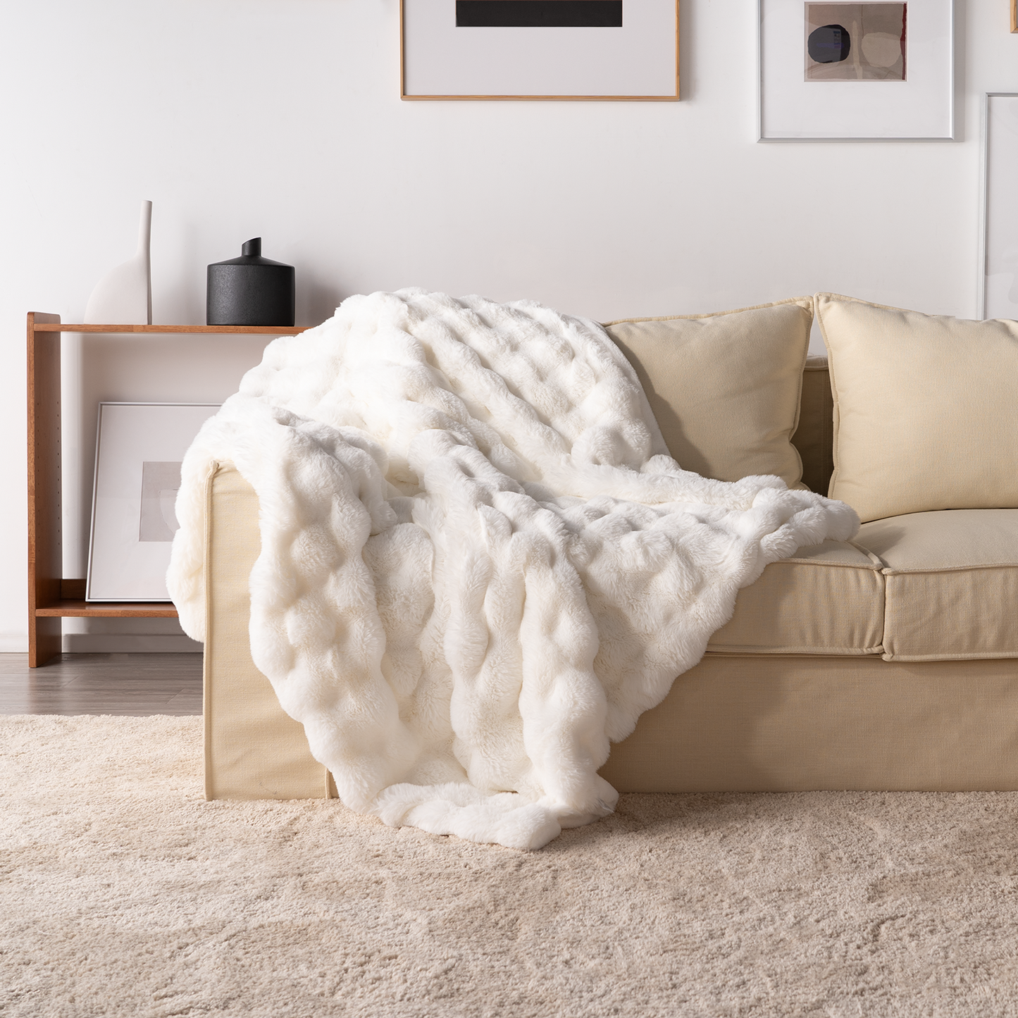 Coperta in pelliccia sintetica di coniglio