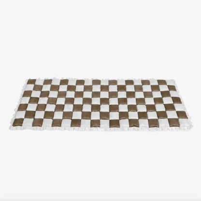 Grande materassino quadrato in tartan per cani e gatti