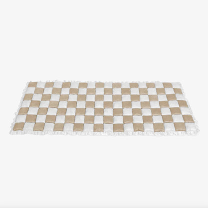 Grande materassino quadrato in tartan per cani e gatti