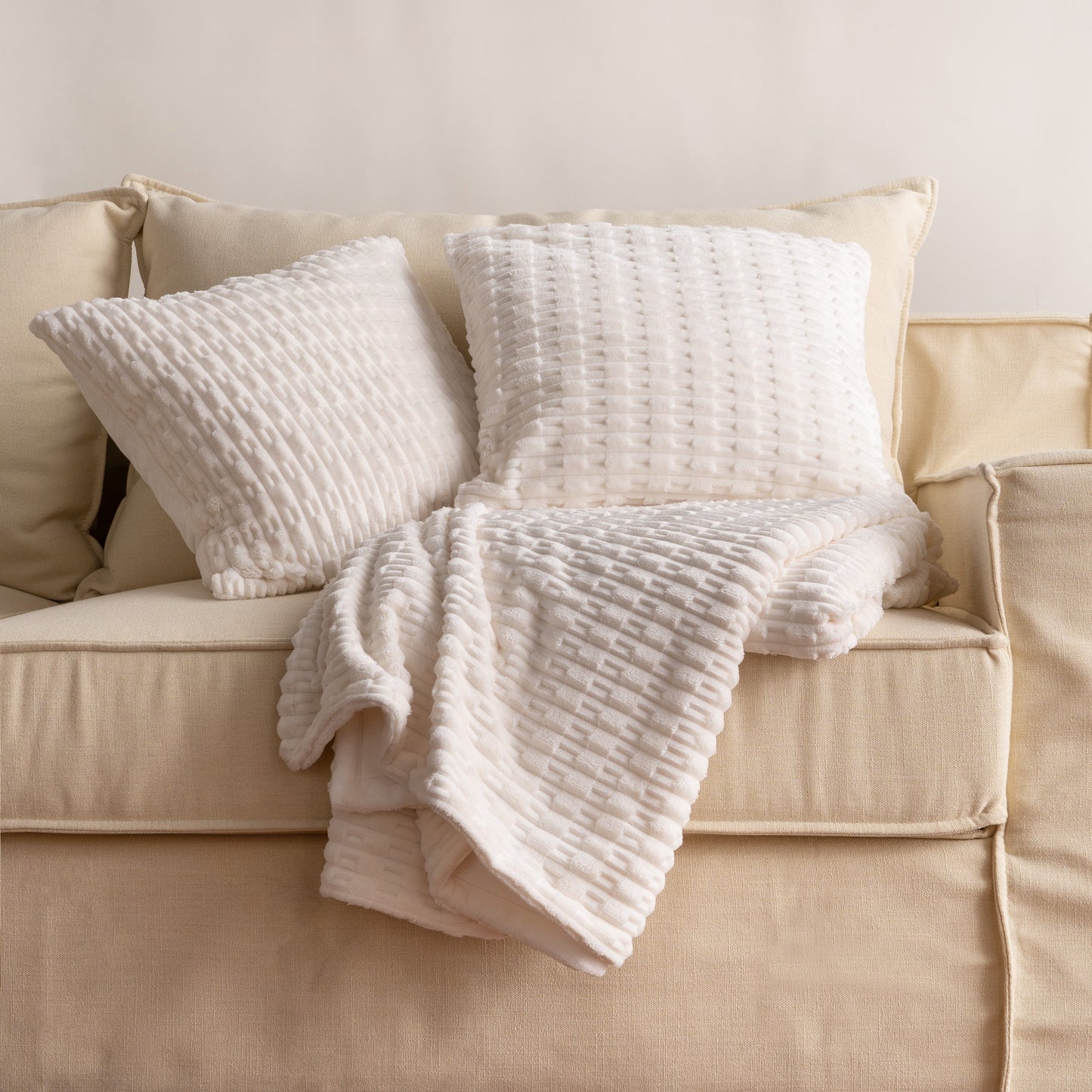Calda coperta in pelliccia sintetica, a righe
