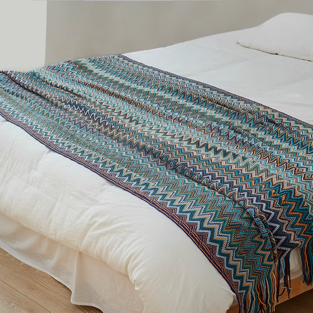 Coperta a maglia a zigzag