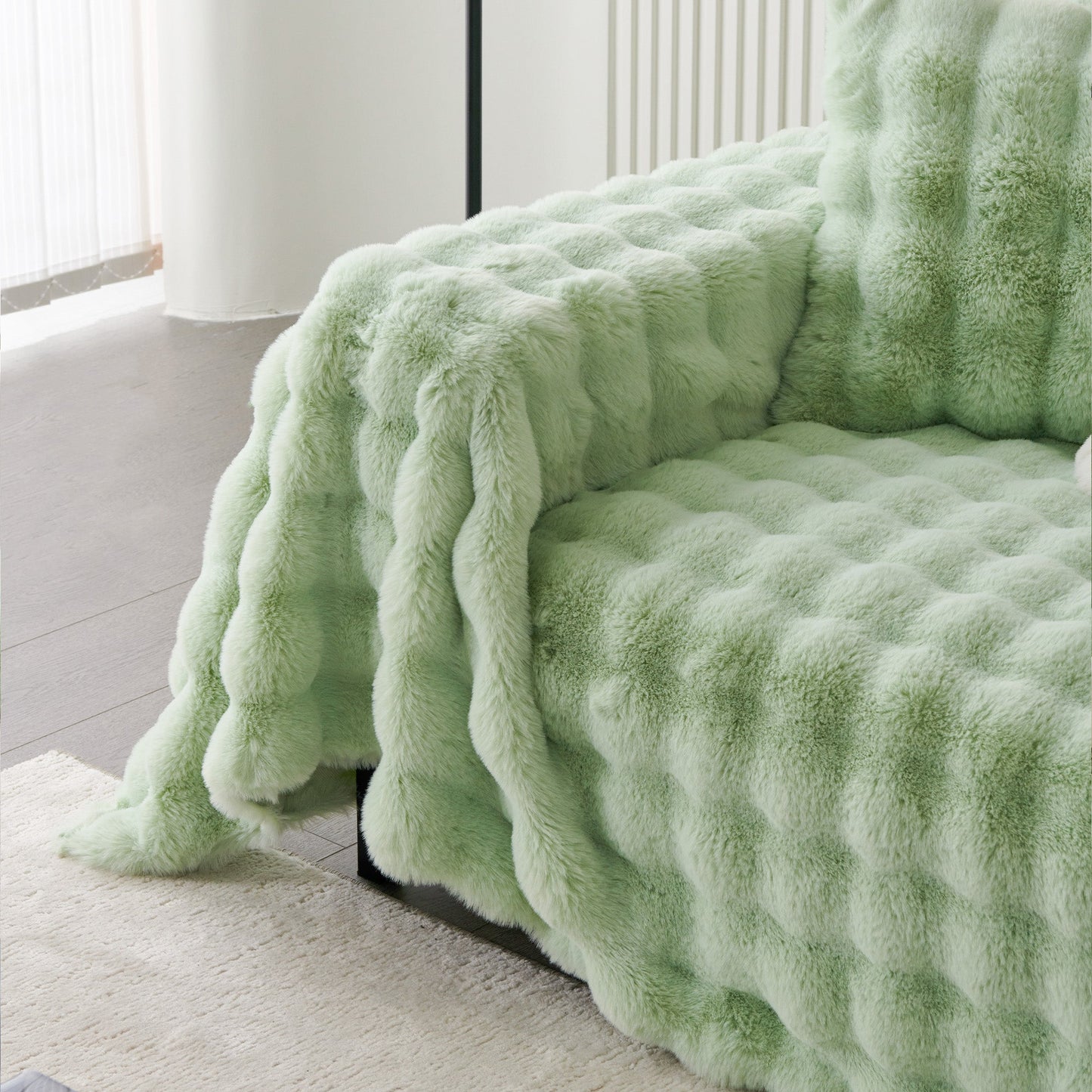 Copridivano in pelliccia sintetica Luxe Ripple