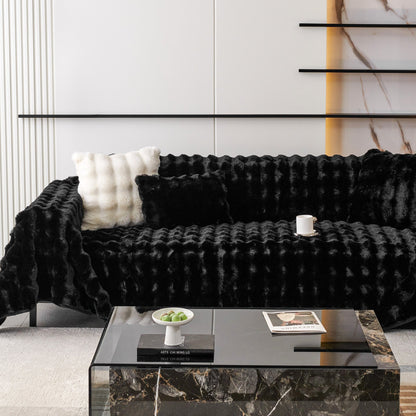 Copridivano in pelliccia sintetica Luxe Ripple