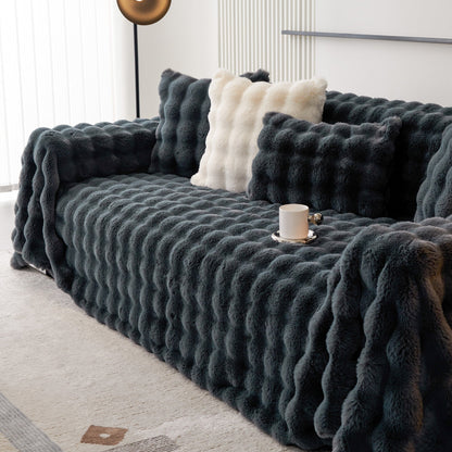 Copridivano in pelliccia sintetica Luxe Ripple