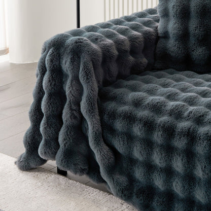 Copridivano in pelliccia sintetica Luxe Ripple