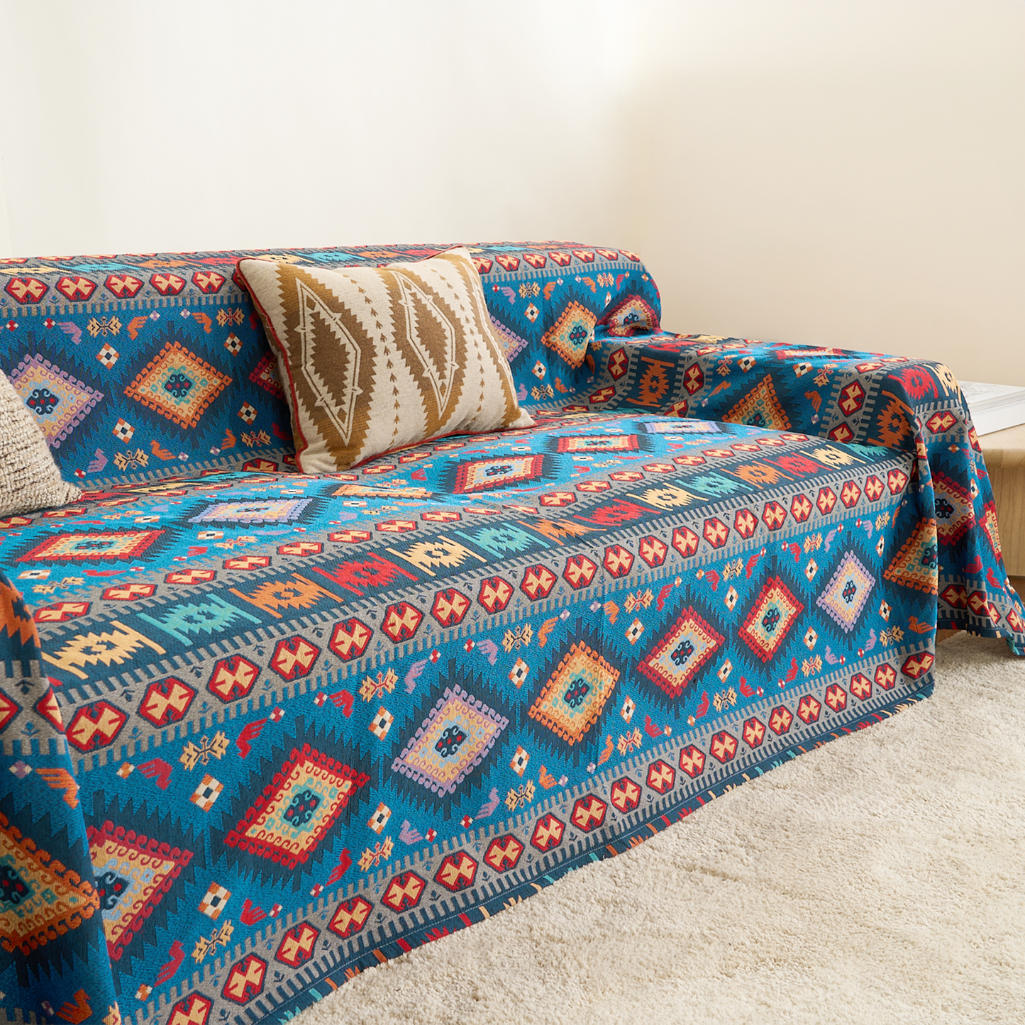 Copridivano Boho Chic Azzurro - Offerta a tempo limitato