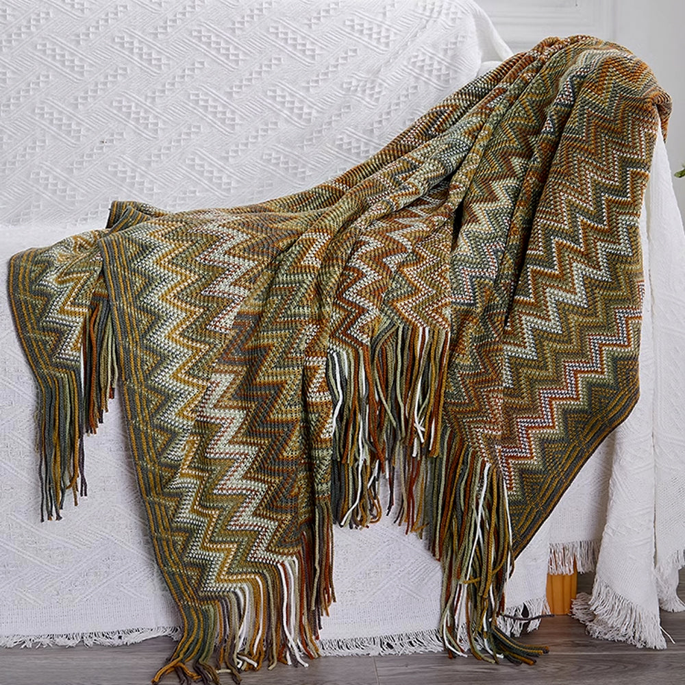 Coperta a maglia a zigzag