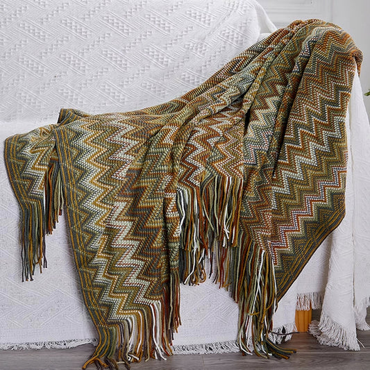 Coperta a maglia a zigzag