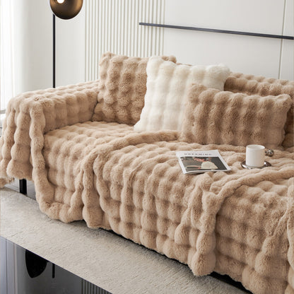 Copridivano in pelliccia sintetica Luxe Ripple
