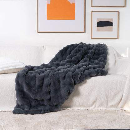 Coperta in pelliccia sintetica di coniglio