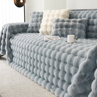 Copridivano in pelliccia sintetica Luxe Ripple