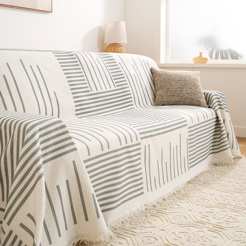 Copridivano moderno geometrico multicolore, elegante, resistente e morbido, protezione per una casa alla moda, adatta agli animali domestici e ai bambini