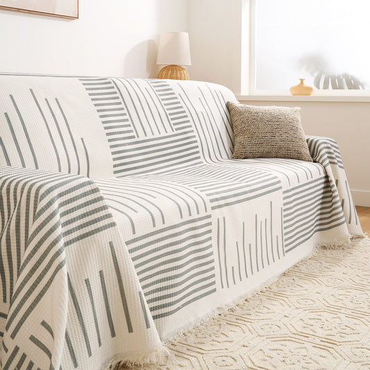 Copridivano moderno geometrico multicolore, elegante, resistente e morbido, protezione per una casa alla moda, adatta agli animali domestici e ai bambini