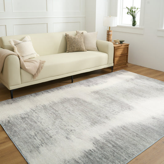 Tappeto lavabile facile da pulire, morbido ed elegante, design sfumato neutro, resistente, anti-rovesciamento, adatto agli animali domestici, antiscivolo, per il soggiorno