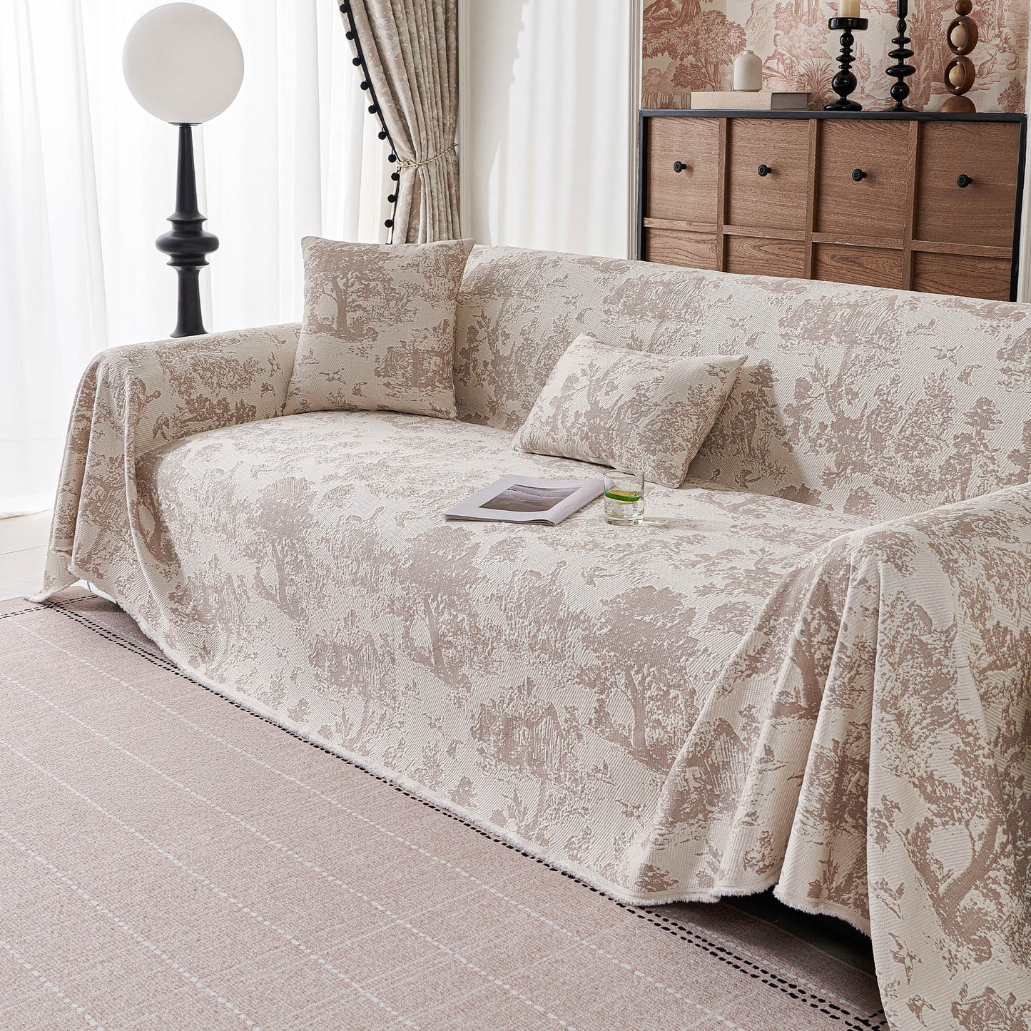 Copridivano multiuso, impermeabile, facile da pulire, con motivo floreale pastello, elegante e traspirante, per un accogliente miglioramento della casa