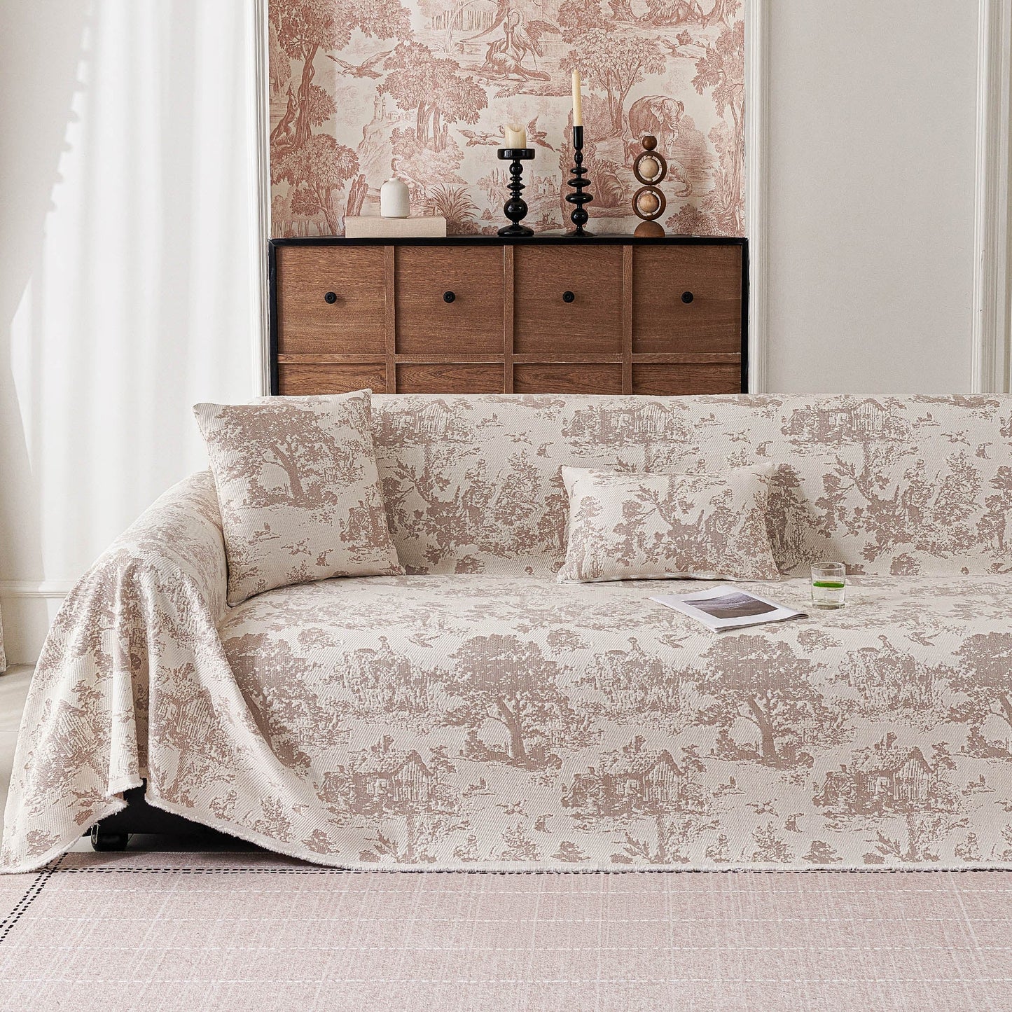 Copridivano multiuso, impermeabile, facile da pulire, con motivo floreale pastello, elegante e traspirante, per un accogliente miglioramento della casa