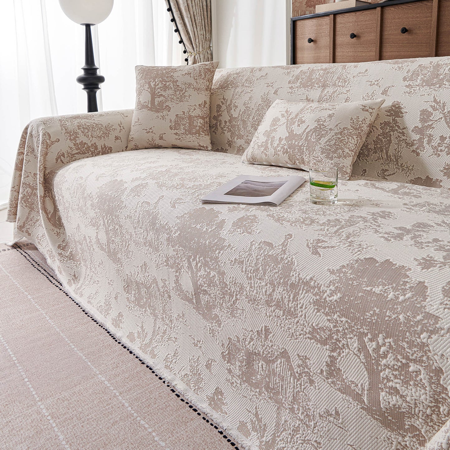 Copridivano multiuso, impermeabile, facile da pulire, con motivo floreale pastello, elegante e traspirante, per un accogliente miglioramento della casa