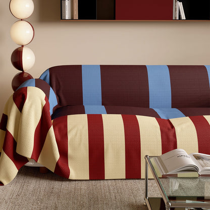 Copridivano moderno a righe Bold, anti-rovesciamento, leggero, elegante, facile da pulire, protezione per un accogliente miglioramento della casa