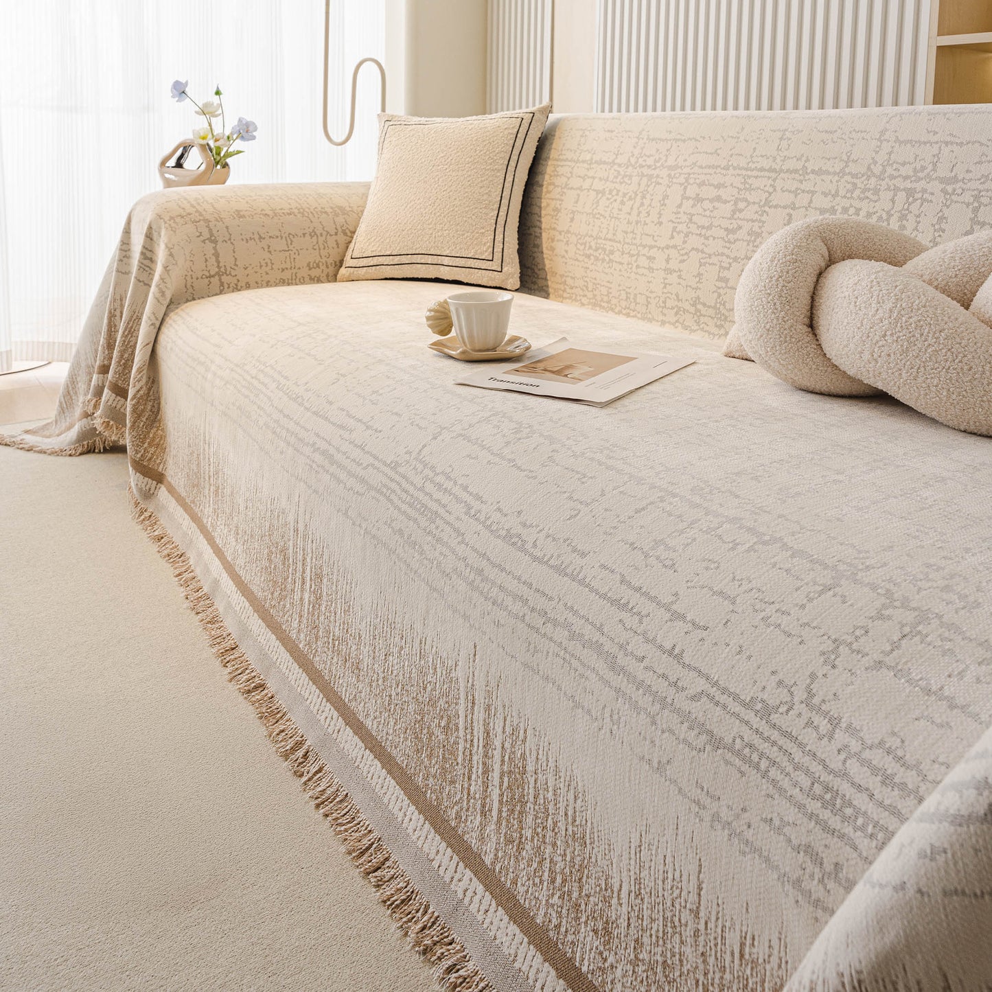 Elegante velo minimalista, morbida fodera per divano traspirante, elegante protezione per divano per una casa moderna e accogliente, facile da pulire