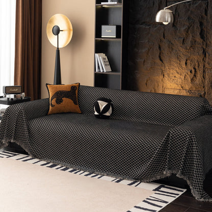 Copridivano in peluche con motivo Urban Weave, resistente e adatto agli animali domestici, di alta qualità, tessuto, lavabile in lavatrice, minimalista, multiuso.