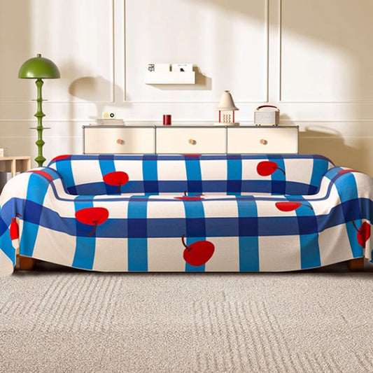 Copridivano con motivo retrò a ciliegia, unico, anti-rovesciamento, leggero, elegante, facile da pulire, protezione per un tocco di stile in più per la casa.