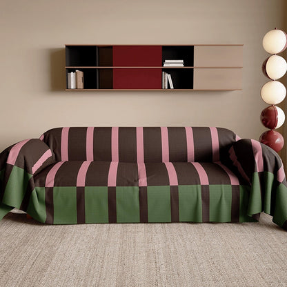 Copridivano moderno a righe Bold, anti-rovesciamento, leggero, elegante, facile da pulire, protezione per un accogliente miglioramento della casa