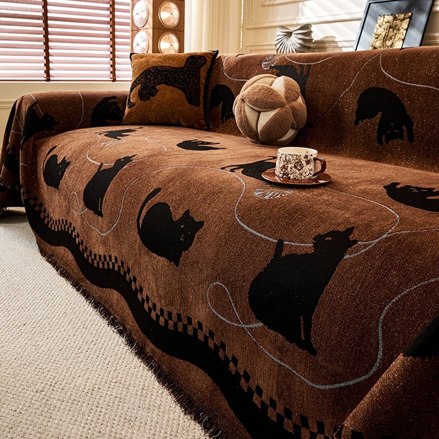 Fodera per divano in ciniglia Whisker Wonderland