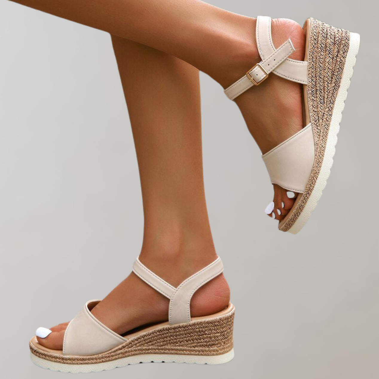 Sandali Donna con Zeppa e Cinturini Regolabili
