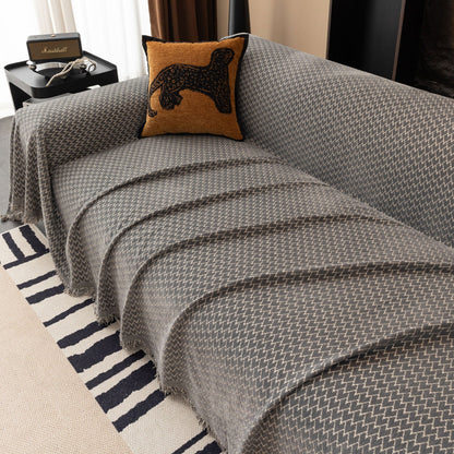 Copridivano in peluche con motivo Urban Weave, resistente e adatto agli animali domestici, di alta qualità, tessuto, lavabile in lavatrice, minimalista, multiuso.