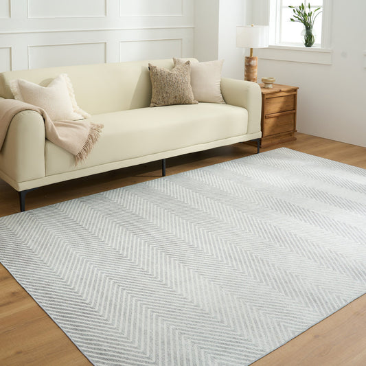 Tappeto lavabile facile da pulire, design minimalista monocromatico a zig zag, resistente, anti-rovesciamento, adatto agli animali domestici, antiscivolo, per il soggiorno