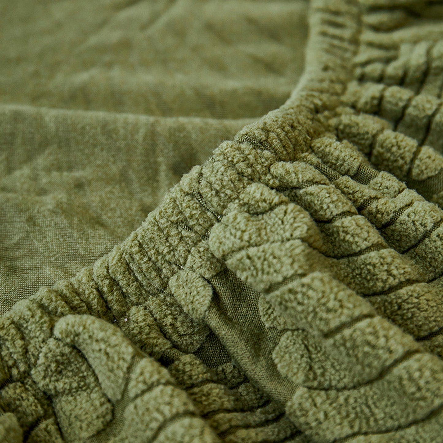 Copridivano elasticizzato in velluto jacquard moderno a foglia – impermeabile, a prova di animali domestici, design avvolgente
