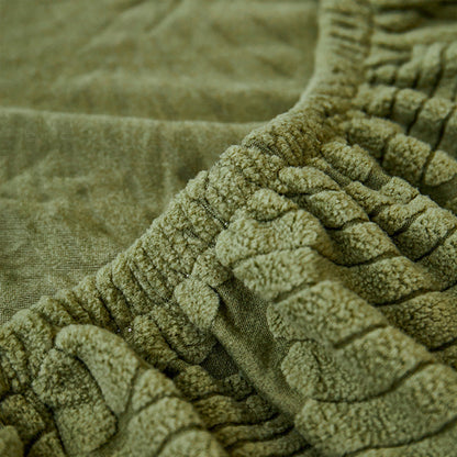 Copridivano elasticizzato in velluto jacquard moderno a foglia – impermeabile, a prova di animali domestici, design avvolgente