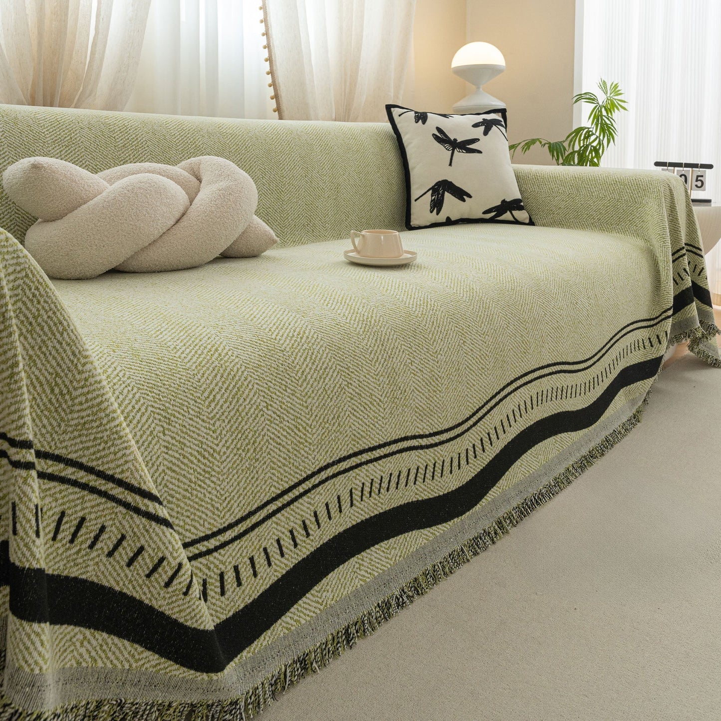 Elegante fodera per divano antigraffio Chevron