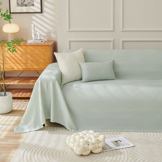 Copridivano morbido, resistente, con motivo geometrico moderno multicolore a scacchi, adatto agli animali domestici, minimalista, morbido e senza problemi.