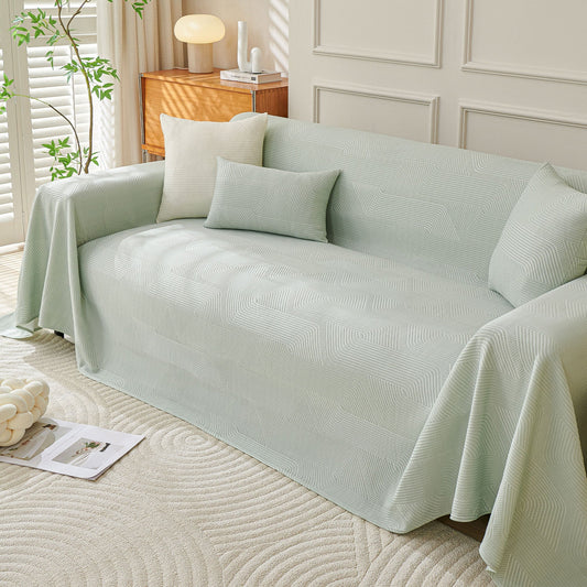 Copridivano morbido, resistente, con motivo geometrico moderno multicolore a scacchi, adatto agli animali domestici, minimalista, morbido e senza problemi.