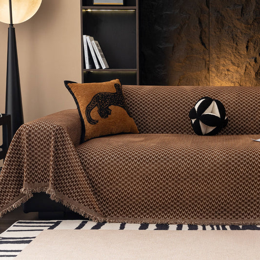 Copridivano in peluche con motivo Urban Weave, resistente e adatto agli animali domestici, di alta qualità, tessuto, lavabile in lavatrice, minimalista, multiuso.