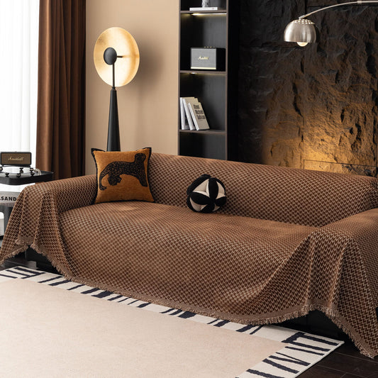 Copridivano in peluche con motivo Urban Weave, resistente e adatto agli animali domestici, di alta qualità, tessuto, lavabile in lavatrice, minimalista, multiuso.