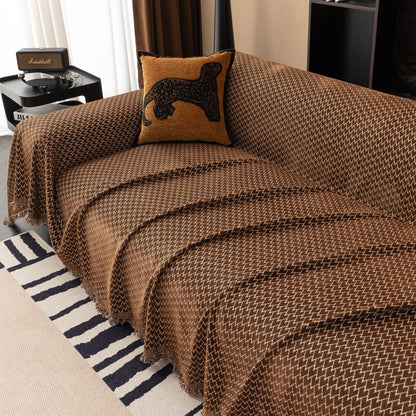 Copridivano in peluche con motivo Urban Weave, resistente e adatto agli animali domestici, di alta qualità, tessuto, lavabile in lavatrice, minimalista, multiuso.