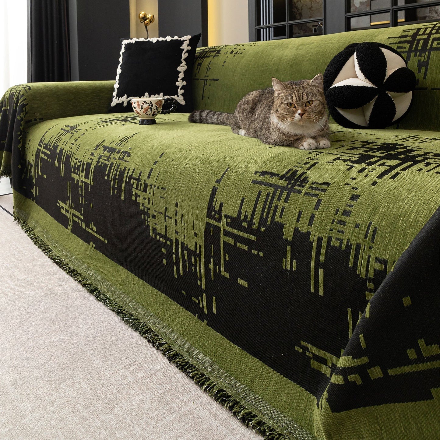 Copridivano minimalista multiuso Soft City Plush Pet-Friendly – Copridivano in tessuto lavabile in lavatrice