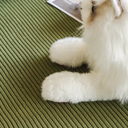 Copridivano elasticizzato in velluto a coste a righe verticali – Protezione completa antigraffio per animali domestici