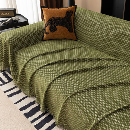 Copridivano in peluche con motivo Urban Weave, resistente e adatto agli animali domestici, di alta qualità, tessuto, lavabile in lavatrice, minimalista, multiuso.