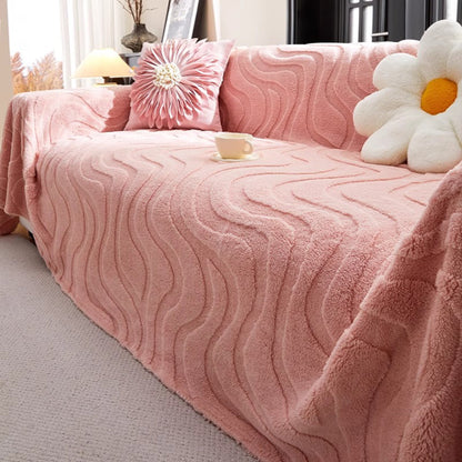 Copridivano estivo antigraffio in peluche ondulato